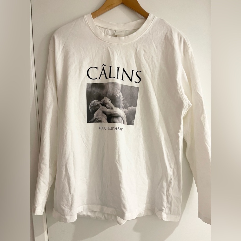 Long sleeve H&M white printed shirt!